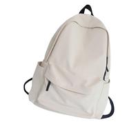 LLLmhuaa Sac à dos pratique en nylon pour adolescents tendance, grande capacité, sac d'école, sac à dos pour usage quotidien et activités de plein air, blanc