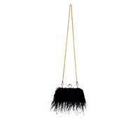 LLLmhuaa Sac à main de luxe en plumes pour femmes et filles - Sac à bandoulière en peluche - Sac à main de mariage - Pochette de soirée pour femme - Pochette de soirée - Chaîne à plumes - Cadeau de