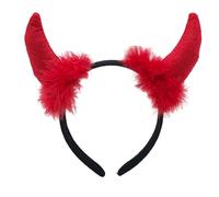LLLmhuaa Serre-tête cornes de diable avec plumes et paillettes pour Halloween, cosplay, cadeau, maquillage pour se laver le visage