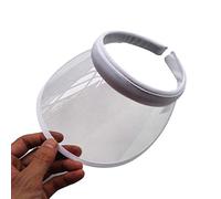 LLLucky Unisexe Été Couleur Bonbon Protection UV Open Top Pare-Soleil Chapeau Transparent PVC Plastique Large Bord Clip-on Sport Beach Cap Blanc
