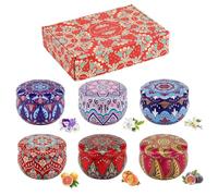 Lllunimon 6 Pack Aromatherapy Candles Scented Gift Set Natural Soy Wax Travel Tin Jar Candle Long Lasting Portable Relaxing Smokeless for Home (Violet/Gardenia/Vanilla/GojiOrange/Persimmon/Fig)