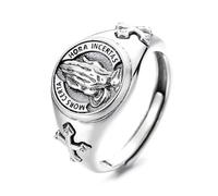 Lllunimon 925 Sterling Argent Prier Mains Anneau, Bague à la mode Croix pour Hommes Femmes, Index Doigt Bijoux Cadeau pour Argent Bijoux Amateurs