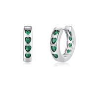 Lllunimon Argent sterling 925 Boucles d'oreilles pour femmes Boucles d'oreilles Love Zircon Bijoux sobres et chics Accessoires de style mignons pour tous les jours Un cadeau pour elle,Vert