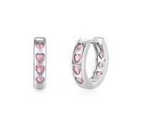 Lllunimon Argent sterling 925 Boucles d'oreilles pour femmes Boucles d'oreilles Love Zircon Bijoux sobres et chics Accessoires de style mignons pour tous les jours Un cadeau pour elle,Rose