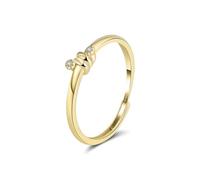 Lllunimon Argent sterling 925 enlacé extrémités noeud anneau bande pour les femmes Simple amour jumelé noeud promesse déclaration bague délicate empilage mince bande pour les femmes,D'or