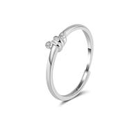 Lllunimon Argent sterling 925 enlacé extrémités noeud anneau bande pour les femmes Simple amour jumelé noeud promesse déclaration bague délicate empilage mince bande pour les femmes,Platinum