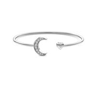 Lllunimon Argent sterling 925 étoile de lune réglable bracelet coeur bracelets pour femmes simple manchette bracelet bracelet élastique bracelets pour femmes cadeaux d'anniversaire de Noël
