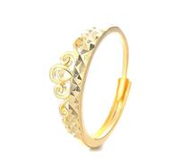 Lllunimon Bague couronne en argent S925 plaqué or Bijoux d'inspiration royale française Forme minimaliste élégante Des cadeaux de tous les jours pour elle,D'or