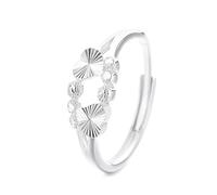 Lllunimon Bague d'amour creuse en argent S925 plaqué or Bijoux exquis français Bijoux minimalistes élégants Des cadeaux de tous les jours pour elle,Argent