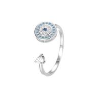Lllunimon Bague en argent 925 oeil du diable Bijoux rotatifs en diamant micro-sertis Style personnalisé Des cadeaux de tous les jours pour elle,Argent