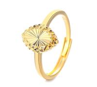 Lllunimon Bague en argent S925 diamant découpé au laser Bijoux de texture de lumière et d'ombre fluides Style minimaliste élégant Des cadeaux de tous les jours pour elle,D'or