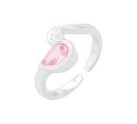 Lllunimon Bague en zirconium rose Bijoux en argent sterling pour femmes Bijoux inspirés des sirènes Accessoires minimalistes élégants Porter tous les jours Un cadeau pour elle