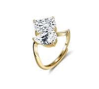 Lllunimon Bague géométrique en argent S925 imitation diamant personnalité bijoux Style urbain élégant Des cadeaux de tous les jours pour elle,D'or
