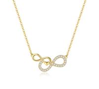 Lllunimon Bague Mobius Collier en argent sterling 925 pour femmes Collier symbole de l'infini pendentif Usure quotidienne Cadeau de l'amour éternel,D'or