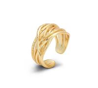 Lllunimon Bague ouverte réglable empilable en argent sterling S925 pour femmes, bague irrégulière à plusieurs couches pour femmes, bijou cadeau pour demoiselle d'honneur ou anniversaire