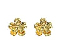 Lllunimon Boucles d'oreilles en argent 925 à tige avec plaquage or 18 carats en forme de fleur pour femmes, cadeau de bijoux rempli des meilleurs vœux pour votre épouse ou petite amie