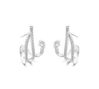 Lllunimon Boucles d'oreilles en argent sterling S925 diamant sertie croisée Bijoux d'inspiration cosmique Élégance intemporelle et style minimaliste Des cadeaux de tous les jours pour elle