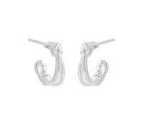 Lllunimon Boucles d'oreilles en argent sterling S925 nouées en ligne bijoux minimalistes en forme de U style rétro élégant Des cadeaux de tous les jours pour elle