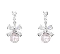 Lllunimon Boucles d'oreilles en cuivre avec perles en nœud papillon, artisanat de zircone, style doux et élégant. Idéal pour un port quotidien, un cadeau pour elle.