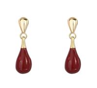 Lllunimon Boucles d'oreilles en cuivre en forme de goutte d'eau couleur bordeaux, finition polie, style rétro et élégant. À porter au quotidien, un cadeau pour elle.