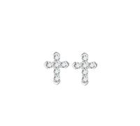 Lllunimon Boucles d'oreilles en moissanite brillantes pour femmes, boucles d'oreilles croisées en argent sterling S925 pour femmes et hommes, meilleurs vœux, foi en Jésus pour le christianisme