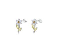 Lllunimon Boucles d'oreilles fleurs tridimensionnelles Boucles d'oreilles en argent sterling 925 pour femmes Bijoux inspirés du jardin de Monet pour tous les jours Un cadeau pour elle