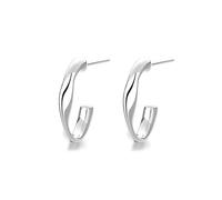 Lllunimon Boucles d'oreilles géométriques minimalistes en argent sterling S925 Inspiration artistique Accessoires exquis Style de personnalité élégant Des cadeaux de tous les jours pour elle