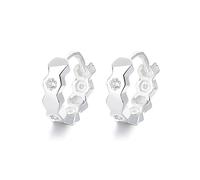 Lllunimon Boucles d'oreilles ondulées en argent sterling S925 diamant Bijoux d'inspiration cosmique Style élégant et simple Des cadeaux de tous les jours pour elle