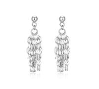 Lllunimon Boucles d'oreilles plaquées or 18 carats pour hommes, gouttes et pampilles en chaîne en argent sterling, bijoux quotidiens exquis, cadeau pour maman/copropriété/copines/sœurs,Argent