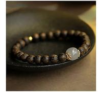 Lllunimon Bracelet De Perles De Bois D'agar du Vietnam Naturel Unisexe Perles De Bois De Santal Prière Méditation Bouddhiste Chapelet Mala Bracelets