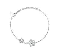 Lllunimon Bracelet en argent sterling 925 pour femmes, bracelet en forme d'étoile et de fleur en zircon cubique, ajustable de 7,2 pouces, à porter au quotidien, bijou élégant à offrir en cadeau.