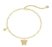 Lllunimon Bracelet en argent sterling doré, jonc avec un charme en forme de papillon, chaîne à main en zircon cubique, longueur ajustable, à porter au quotidien, bijou cadeau pour elle,D'or