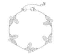 Lllunimon Bracelets en Argent Sterling Plaqué Or, Charms Pendentifs Papillons, Bangles, 7 Plus 2 Pouces Ajustables, À Porter Quotidiennement, Cadeau de Bijoux pour Femmes,Argent