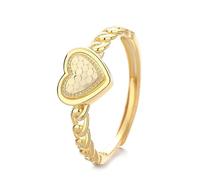 Lllunimon Chaîne d'amour laser S925 Bague en argent Français Romantique Bijoux plaqué or Porter tous les jours Un cadeau pour elle,D'or