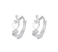 Lllunimon Coeur d'amour concave tridimensionnel Boucles d'oreilles en argent sterling S925 Bijoux en zircone exquis Style de personnalité élégant et simple Des cadeaux de tous les jours pour elle