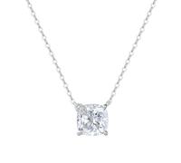 Lllunimon Collier carré en argent sterling diamant 925 Pendentif solitaire à quatre griffes Style de personnalité élégant Des cadeaux de tous les jours pour elle,Argent