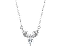 Lllunimon Collier d'ailes livre sterling argent pour femme collier pendentif zircone cubique CZ collier pendentif accessoires mode pour femme chez cadeau,Platinum