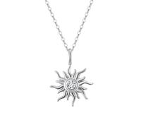 Lllunimon Collier tournesol plaqué or 14 carats pour les femmes Zircone cubique Collier pendentif en or pour les femmes Soleil fleurs Collier Bijoux Cadeau pour Maman Petite amie,Argent