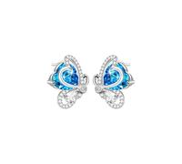 Lllunimon Cristal papillon boucles d'oreilles 925 argent sterling femmes boucles d'oreilles élégante fée bijoux tous les jours cadeau pour elle