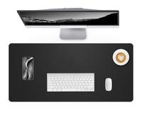 Lllunimon Cuir Sous-main Tapis de table Protecteur Tapis de Souris Leather Desk Pad Mat Large Mouse Pad Antidérapants Résistant à l'eau Tableau d'écriture Bureaux et Maison (Noir, 60x35cm)