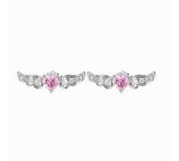 Lllunimon Diamant rose coeur ailes boucles d'oreilles 925 argent sterling boucles d'oreilles femmes ange gardien inspiré bijoux porter tous les jours un cadeau pour elle
