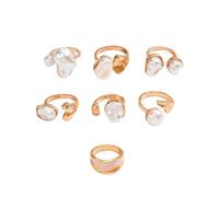 Lllunimon Ensemble de bague empilable en alliage baroque, bijoux élégants plaqués or, à porter tous les jours, idéal pour une fête ou un rendez - vous, cadeau pour femme,D'or