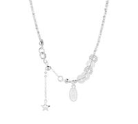 Lllunimon Étoile en argent cassé S925 collier en argent sterling texturé bijoux en couches Style de personnalité exquis Des cadeaux de tous les jours pour elle
