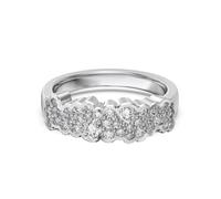 Lllunimon Exquis papillon amour S925 bague en argent sterling avec rangée de diamants Bague ovale en diamant bleu Des cadeaux de tous les jours pour elle,F,Size 8