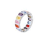 Lllunimon Femmes S925 Argent Trèfle Turquoise Amour Bague Apporte Bonne Chance Bague Porter Bijoux Cadeau,A,Size 6