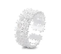 Lllunimon Flocon de neige S925 bague d'ouverture en argent Large bijou en forme de glace Style personnalisé et élégant Des cadeaux de tous les jours pour elle