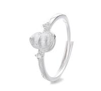 Lllunimon Gourde forme S925 bague en argent diamant blanc orné d'argent oriental élégant bijoux Bijoux minimalistes élégants à porter au quotidien Cadeau pour elle