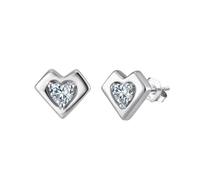 Lllunimon Hypoallergénique 925 Sterling Silver boucles d'oreilles Femme zircone cubique mossanite boucles d'oreilles coeur amour zircone cubique boucles d'oreilles Femme petite,Argent