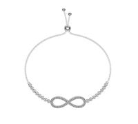 Lllunimon Infinity Endless Love Link Bracelets pour femmes Bracelet réglable en argent sterling 925 avec 5A CZ Infinity Jewelry pour femmes maman femme Noël cadeaux d'anniversaire