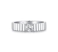 Lllunimon Moissanite bague à rayures verticales femme bague en argent sterling 925 bague de fiançailles minimaliste bijoux de mariage pour un usage quotidien,Size 9